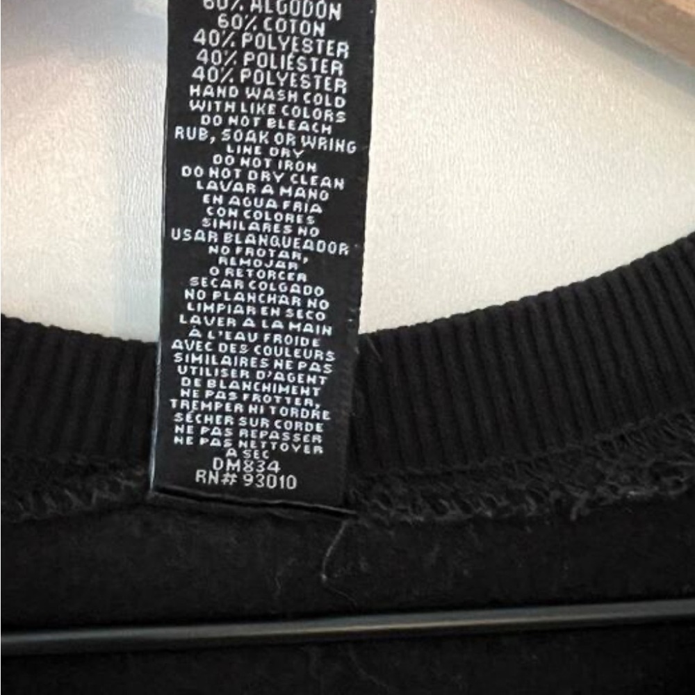 Y2k Bebe Black Oversized Sweatshirt Sleep Shirt Size Small Vintage - Picture 4 of 5
